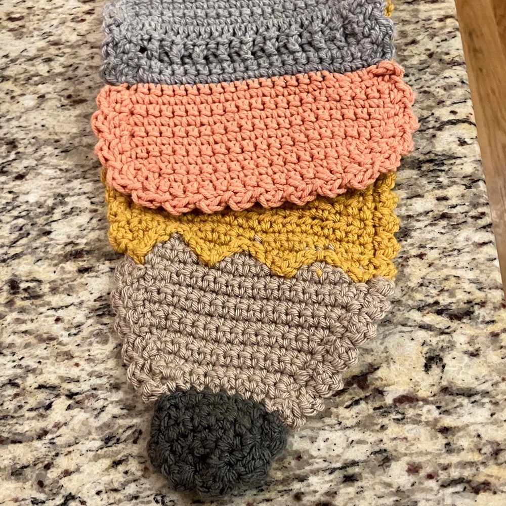 Handmade Crochet Pencil Scarf Teacher Gift Back to School Yellow Knit Scarf New - Picture 5 of 5